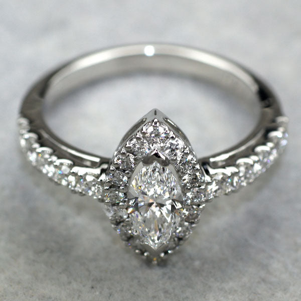 新品 Pt950 最高級マーキスカットダイヤモンド リング 0.50ct D IF D0.48ct 希少石 レアストーン【エスコレ】