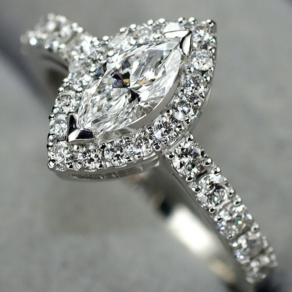 新品 Pt950 最高級マーキスカットダイヤモンド リング 0.50ct D IF D0.48ct 希少石 レアストーン【エスコレ】
