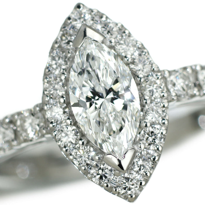 新品 Pt950 最高級マーキスカットダイヤモンド リング 0.50ct D IF D0.48ct 希少石 レアストーン【エスコレ】
