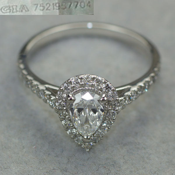 新品 Pt950 最高級ペアシェイプダイヤモンド リング 0.51ct D IF D0.36ct 希少石 レアストーン【エスコレ】