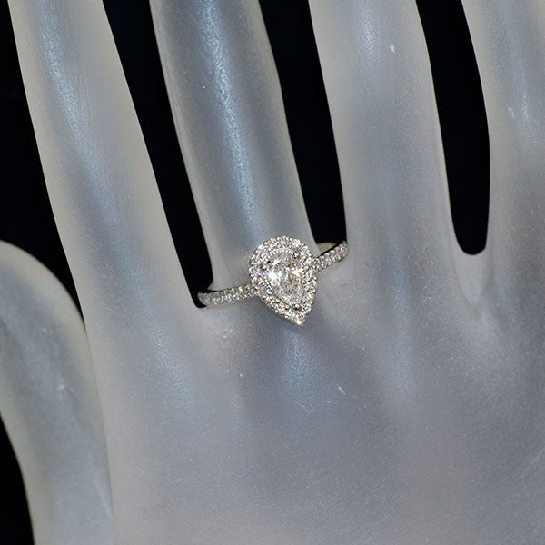 新品 Pt950 最高級ペアシェイプダイヤモンド リング 0.51ct D IF D0.36ct 希少石 レアストーン【エスコレ】