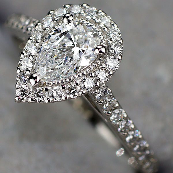 新品 Pt950 最高級ペアシェイプダイヤモンド リング 0.51ct D IF D0.36ct 希少石 レアストーン【エスコレ】