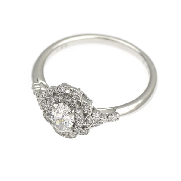 新品 Pt950 オーバル ダイヤモンド ダイヤモンド リング 0.30ct D IF 0.25ct 【エスコレ】