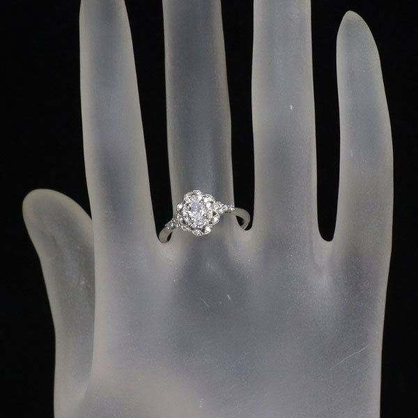 新品 Pt950 オーバル ダイヤモンド ダイヤモンド リング 0.30ct D IF 0.25ct 【エスコレ】