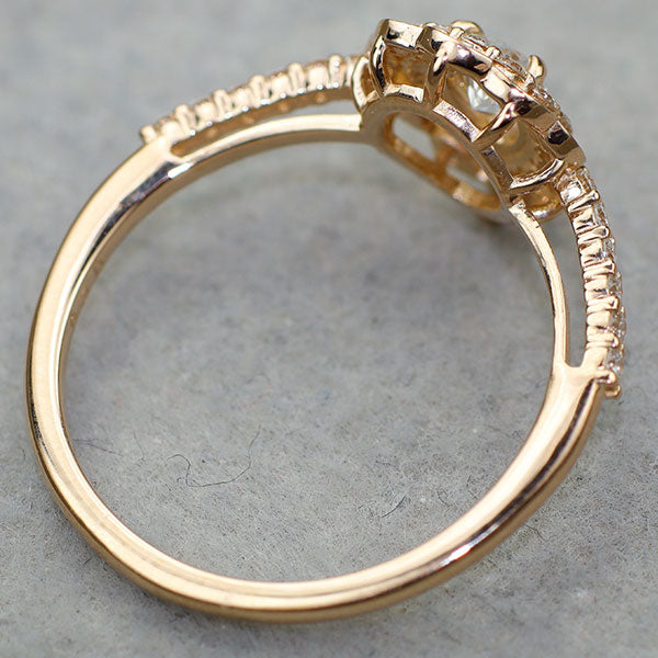 新品 K18PG 最高級ペアシェイプダイヤモンド リング 0.30ct D IF D0.28ct 希少石 レアストーン【エスコレ】