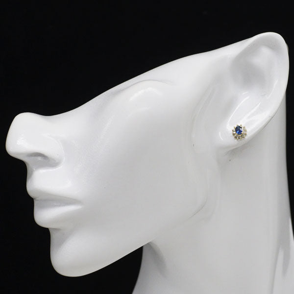 K18YG サファイア ダイヤモンド ピアス D0.16ct