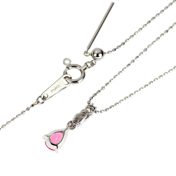 Pt900/ Pt850 ピンクトルマリン ダイヤモンド ペンダントネックレス 0.41ct D0.10ct