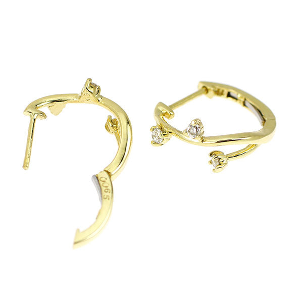 K18YG ダイヤモンド ピアス 0.13ct フープ