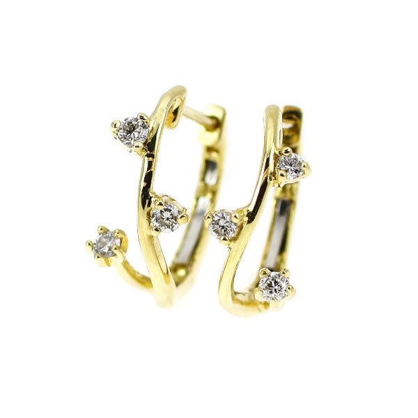 K18YG ダイヤモンド ピアス 0.13ct フープ