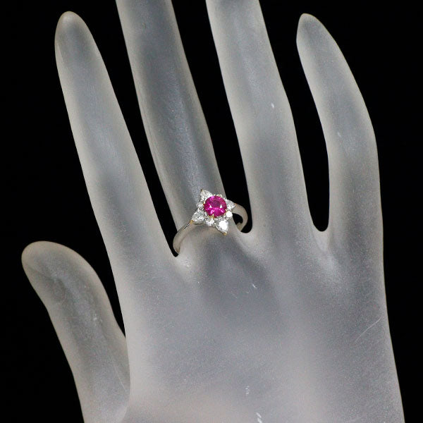 K18YG/Pt900 ルビー ダイヤモンド リング 0.54ct D0.43ct