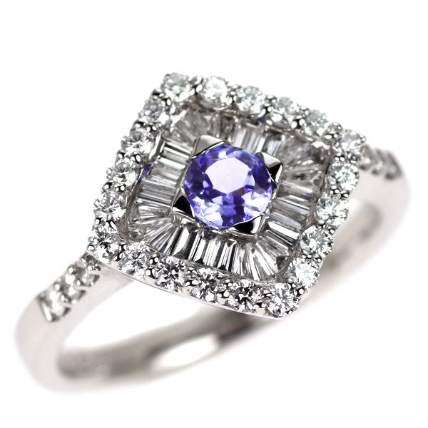 Pt950 タンザナイト ダイヤモンド リング 0.276ct D0.74ct
