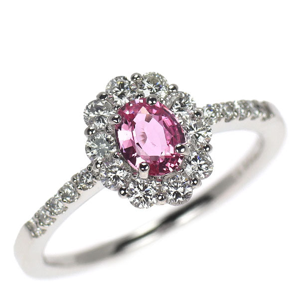 Pt900 ピンクサファイア ダイヤモンド リング 0.444ct D0.47ct