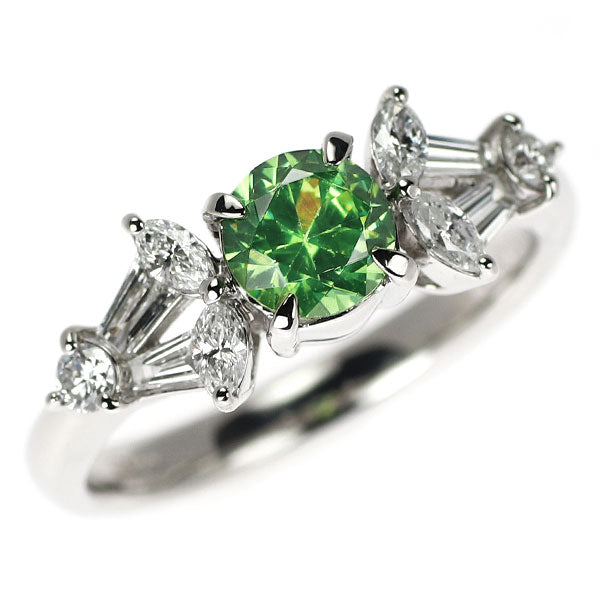 希少 Pt900 デマントイドガーネット ダイヤモンド リング 0.80ct D0.50ct