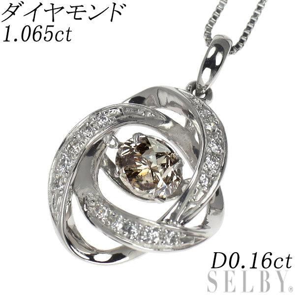 Pt900/ Pt850 ダイヤモンド ペンダントネックレス 1.065ct D0.16ct
