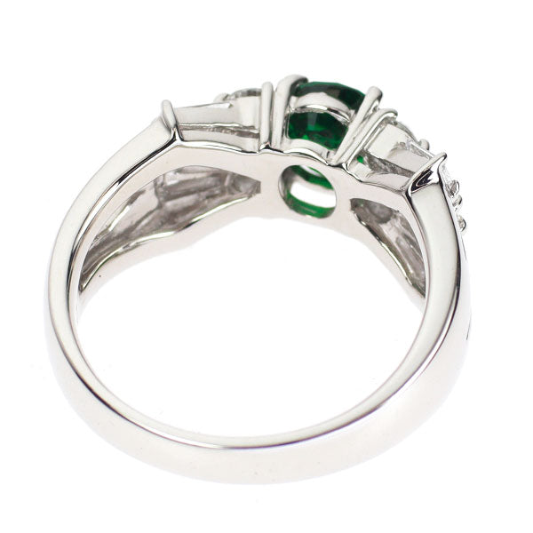Pt900 グリーングロッシュラーガーネット ダイヤモンド リング 1.10ct D0.63ct