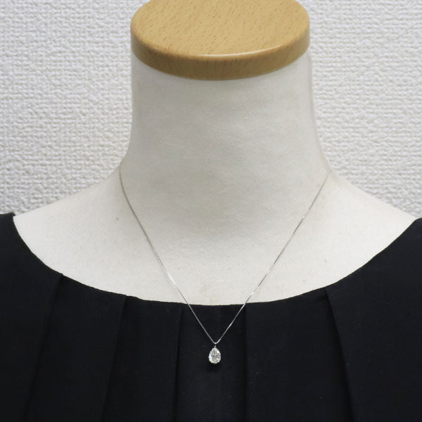 Pt900/ Pt850 ペアシェイプ ダイヤモンド ペンダントネックレス 0.88ct