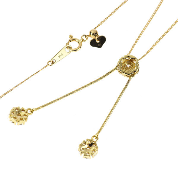 K18YG ダイヤモンド ペンダントネックレス 0.83ct フラワー