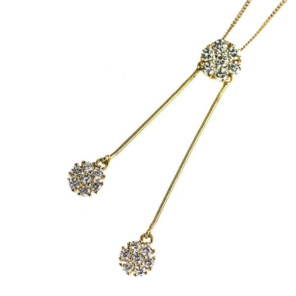 K18YG ダイヤモンド ペンダントネックレス 0.83ct フラワー