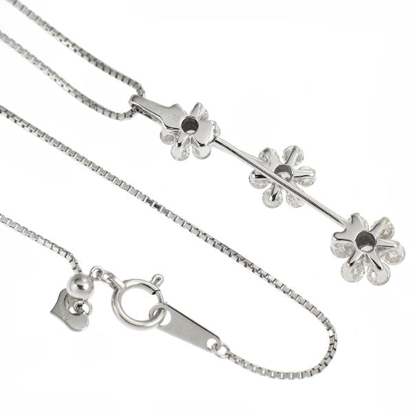 K18WG ダイヤモンド ペンダントネックレス 1.00ct フラワー