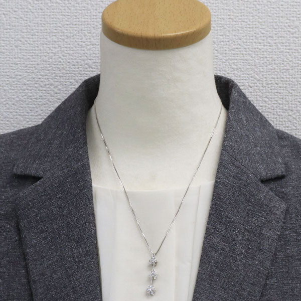 K18WG ダイヤモンド ペンダントネックレス 1.00ct フラワー