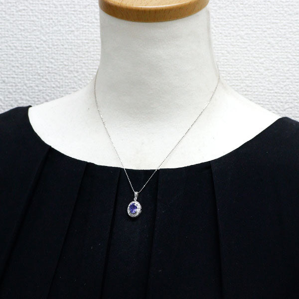 K18WG タンザナイト ダイヤモンド ペンダントネックレス 1.24ct D0.26ct