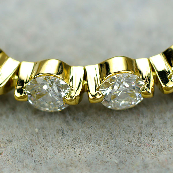 K18YG 全石H&C鑑別書付 上質ダイヤモンド テニス ブレスレット 5.00ct
