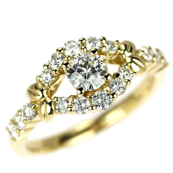 K18YG ヴィーナスビューティカット ダイヤモンド リング 0.341ct H SI1 D0.48ct