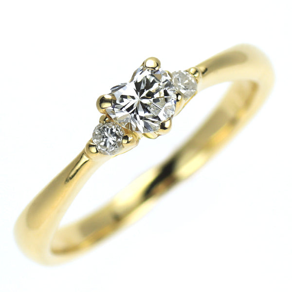 K18YG ハートシェイプ ダイヤモンド リング 0.287ct G SI1 D0.06ct