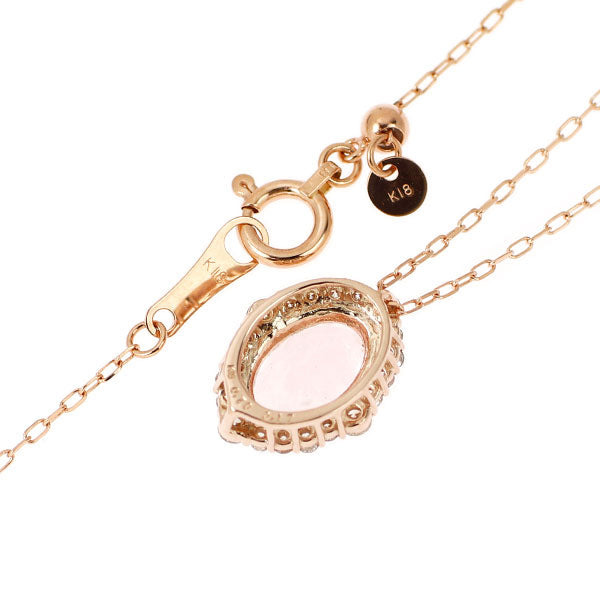 K18PG モルガナイト ダイヤモンド ペンダントネックレス 0.70ct D0.17ct