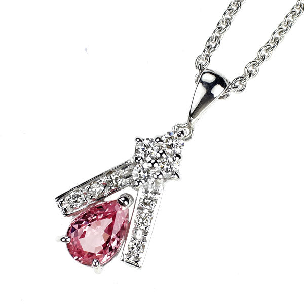 K18WG ファンシーカラーサファイア ダイヤモンド ペンダントネックレス 0.563ct D0.14ct