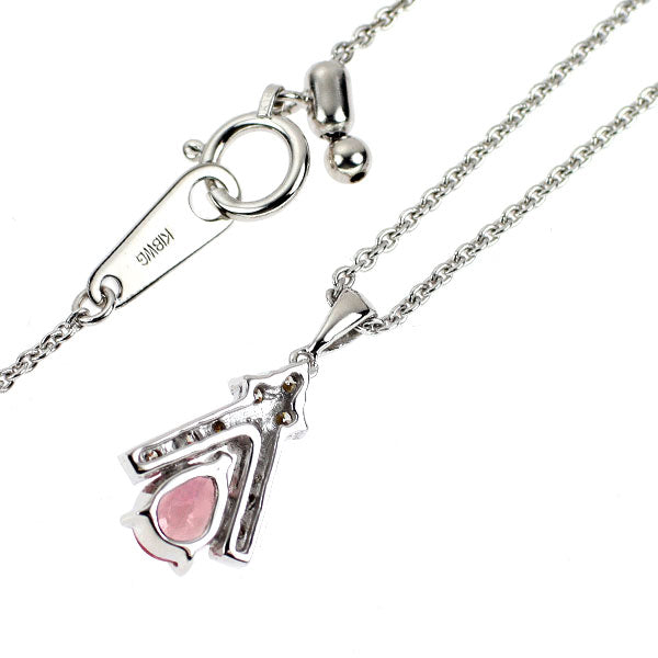 K18WG ファンシーカラーサファイア ダイヤモンド ペンダントネックレス 0.563ct D0.14ct
