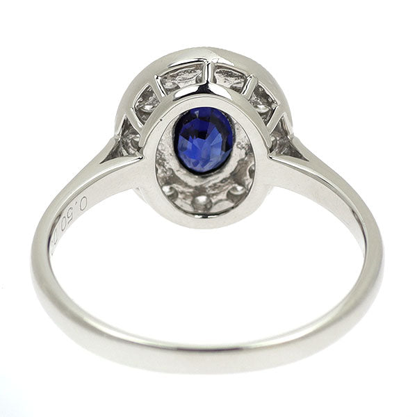 Pt900 サファイア ダイヤモンド リング 0.50ct D0.35ct