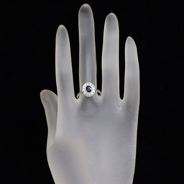 Pt900 サファイア ダイヤモンド リング 0.50ct D0.35ct