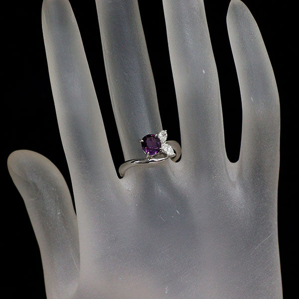 Pt900 パープルサファイア ダイヤモンド リング 1.37ct D0.27ct