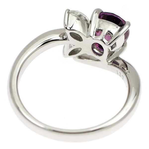 Pt900 パープルサファイア ダイヤモンド リング 1.37ct D0.27ct