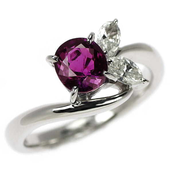 Pt900 パープルサファイア ダイヤモンド リング 1.37ct D0.27ct