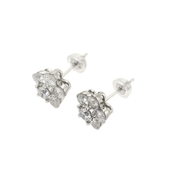 Pt900 ダイヤモンド ピアス 2.05ct フラワー