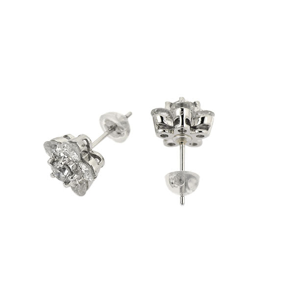 Pt900 ダイヤモンド ピアス 2.05ct フラワー