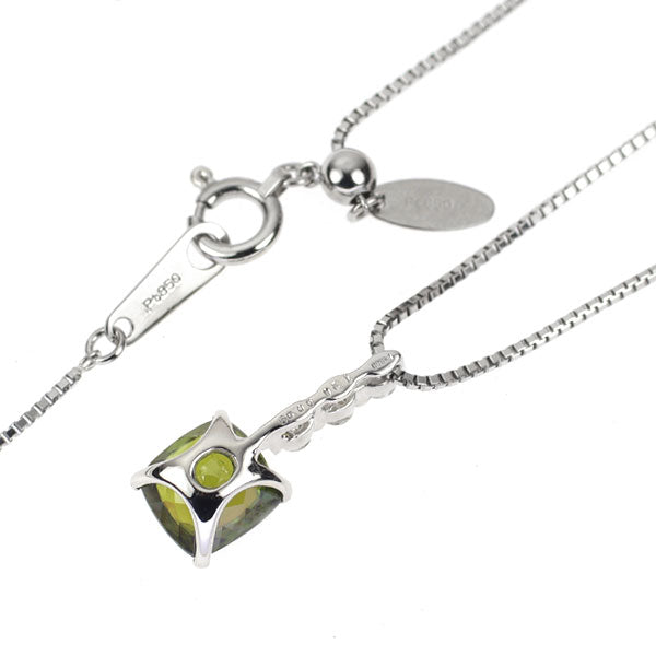 Pt900/ Pt850 スフェーン ダイヤモンド ペンダントネックレス 1.26ct D0.09ct