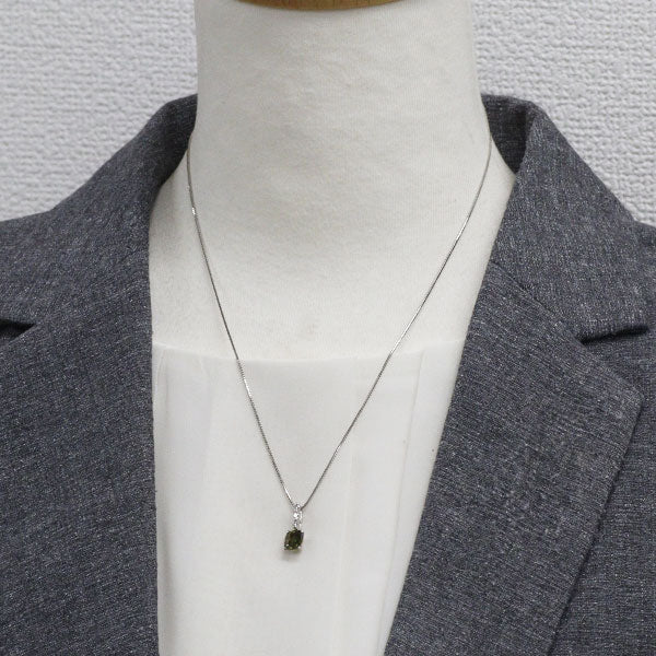 Pt900/ Pt850 スフェーン ダイヤモンド ペンダントネックレス 1.26ct D0.09ct