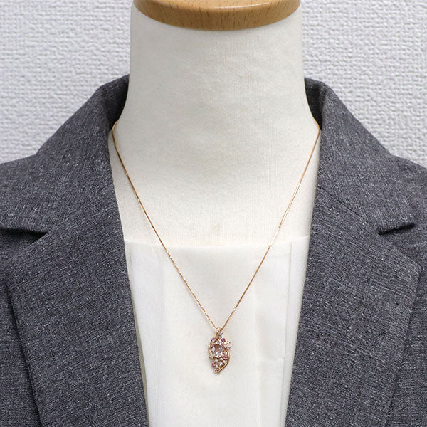 K18PG モルガナイト ピンクトルマリン/サファイア ダイヤモンド ペンダントネックレス 0.94ct T0.09ct S0.18ct D0.13ct