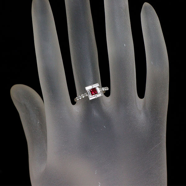 K18WG ルビー ダイヤモンド リング 0.23ct D0.53ct
