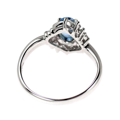 Pt900 サンタマリア アクアマリン ダイヤモンド リング 0.58ct D0.30ct