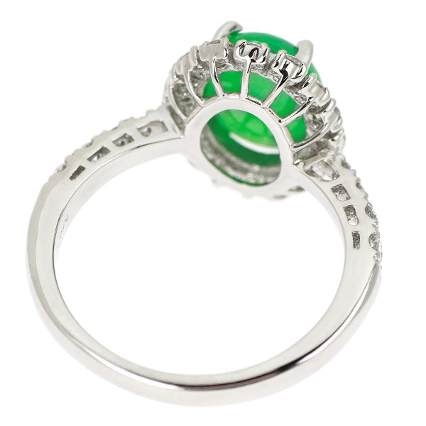 Pt950 樹脂含浸なし 翡翠/ヒスイ ダイヤモンド リング 2.607ct D0.51ct