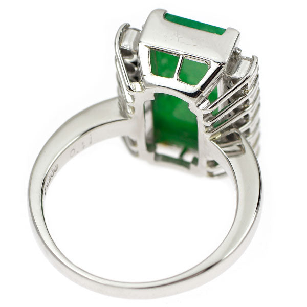 Pt900 翡翠 ダイヤモンド リング 4.09ct D0.41ct