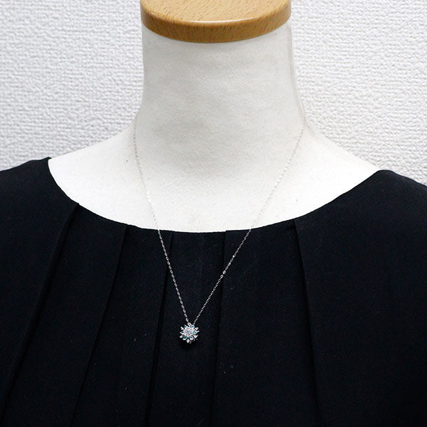 K18WG パライバトルマリン ダイヤモンド ペンダントネックレス 0.18ct D0.25ct