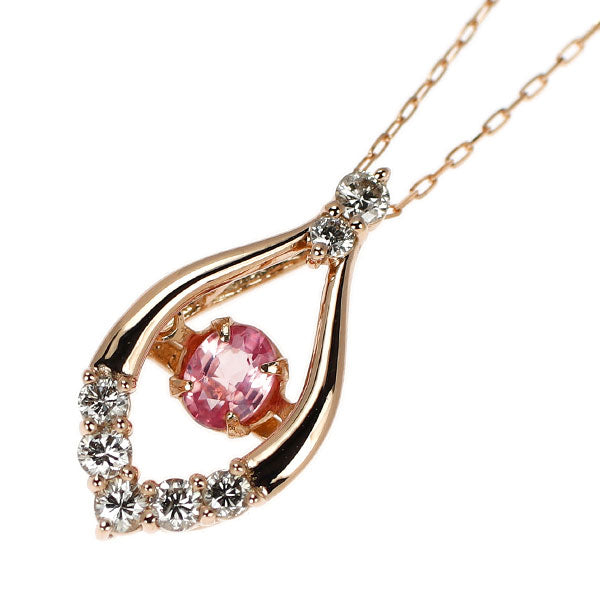 K18PG パパラチアサファイア ダイヤモンド ペンダントネックレス 0.200ct D0.18ct