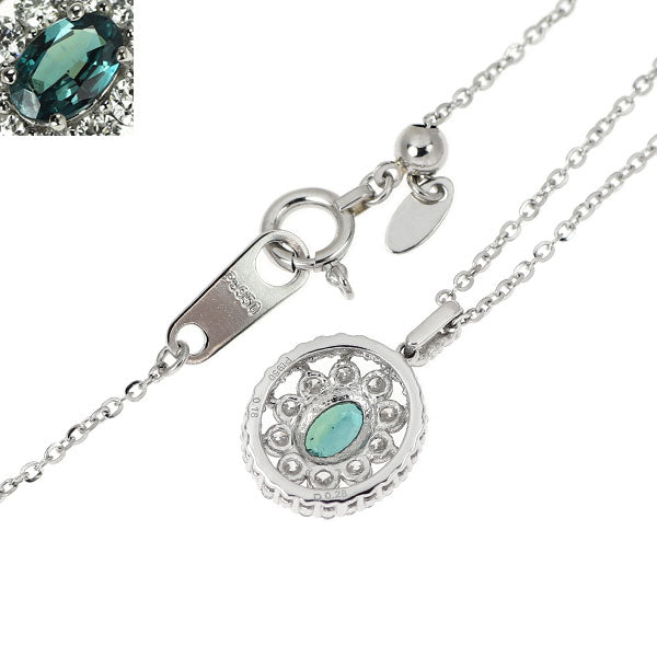 希少 Pt950 アレキサンドライト ダイヤモンド ペンダントネックレス 0.18ct D0.28ct