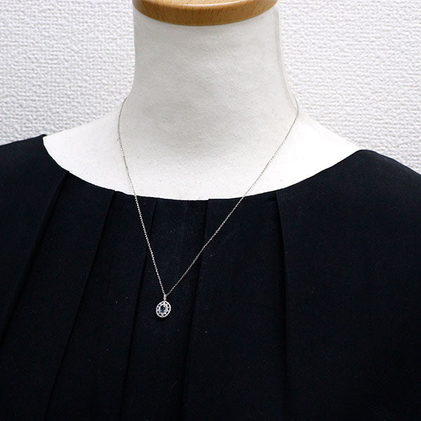 希少 Pt950 アレキサンドライト ダイヤモンド ペンダントネックレス 0.18ct D0.28ct