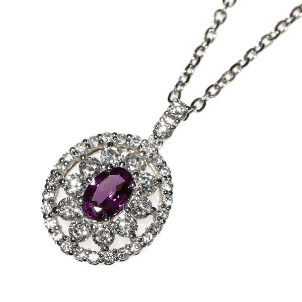 希少 Pt950 アレキサンドライト ダイヤモンド ペンダントネックレス 0.18ct D0.28ct